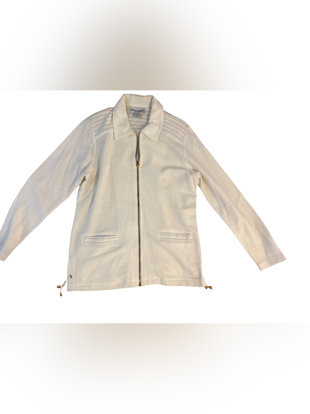 Cropped Cream Zip-Front Utility Jacket by